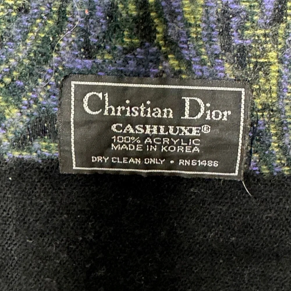 Christian Dior Cashluxe‎ black/purple paisley scarf